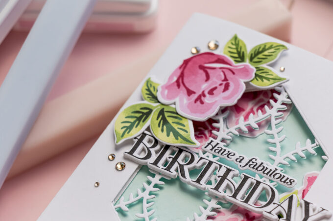 Simon Says Stamp | How to Make a Tri-Fold Birthday Card with Layered Stamped Roses. Video