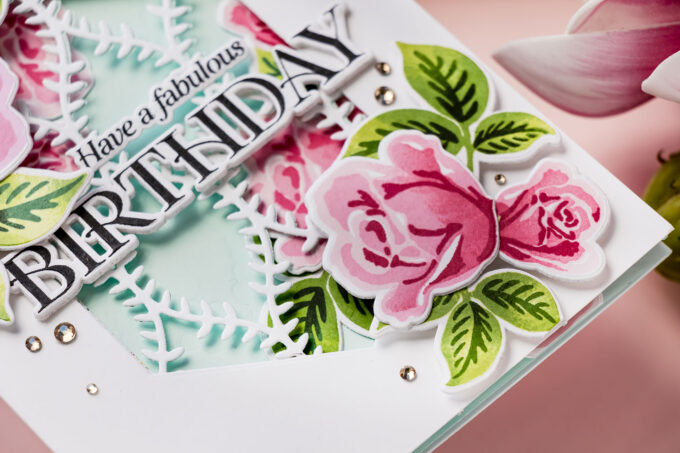 Simon Says Stamp | How to Make a Tri-Fold Birthday Card with Layered Stamped Roses. Video