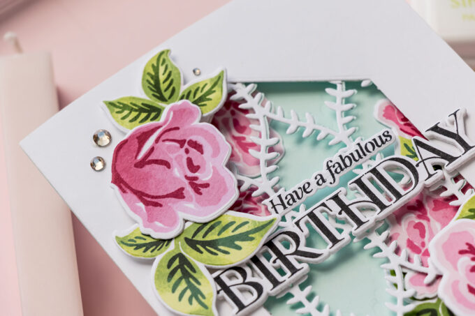 Simon Says Stamp | How to Make a Tri-Fold Birthday Card with Layered Stamped Roses. Video