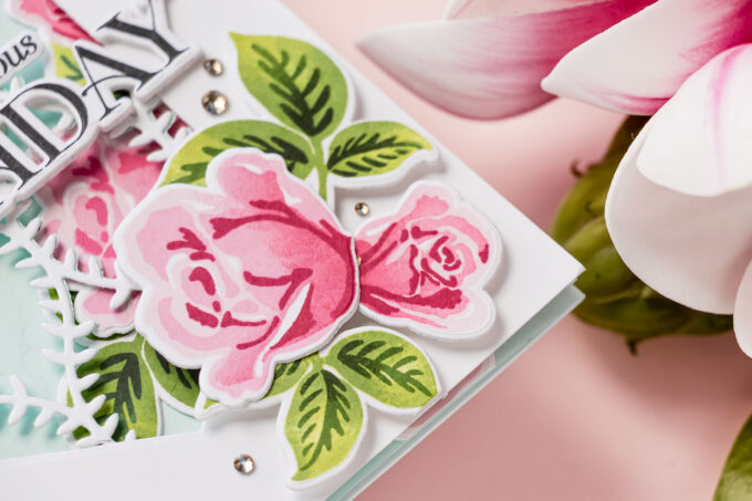 Simon Says Stamp | How to Make a Tri-Fold Birthday Card with Layered Stamped Roses. Video