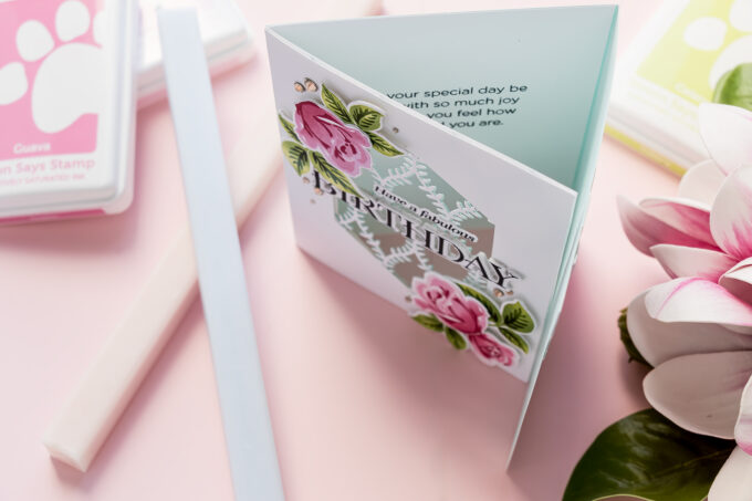Simon Says Stamp | How to Make a Tri-Fold Birthday Card with Layered Stamped Roses. Video