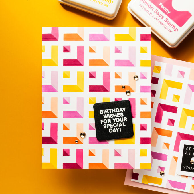 Simon Says Stamp | Receding Squares Ink Blended Card. Video