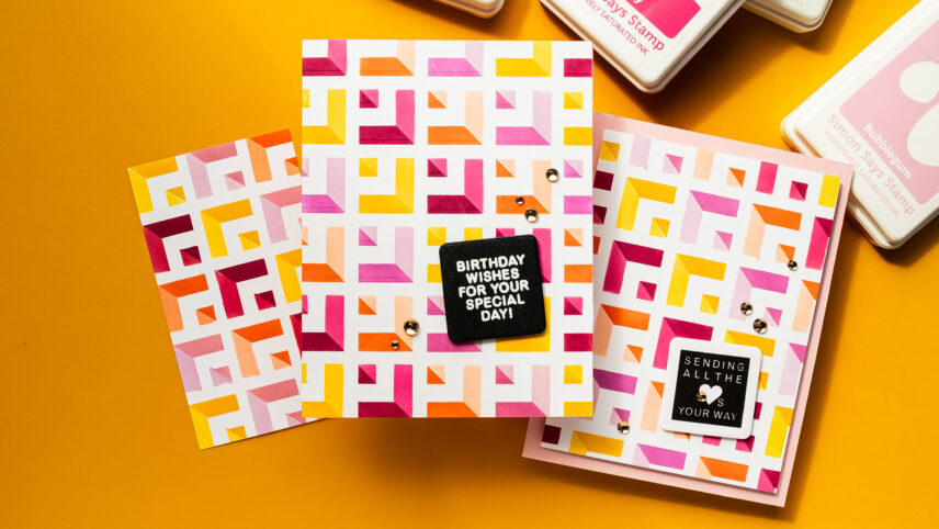 Simon Says Stamp | Receding Squares Ink Blended Card. Video