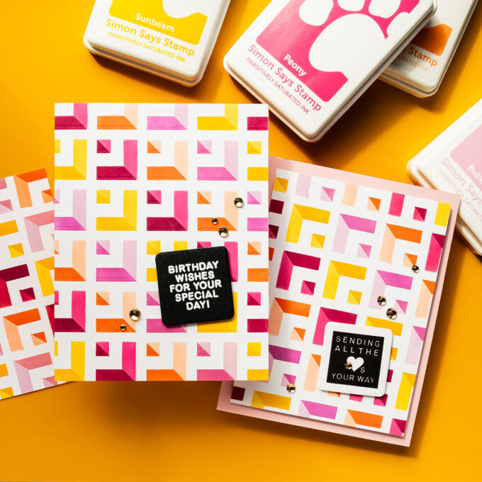 Simon Says Stamp | Receding Squares Ink Blended Card. Video