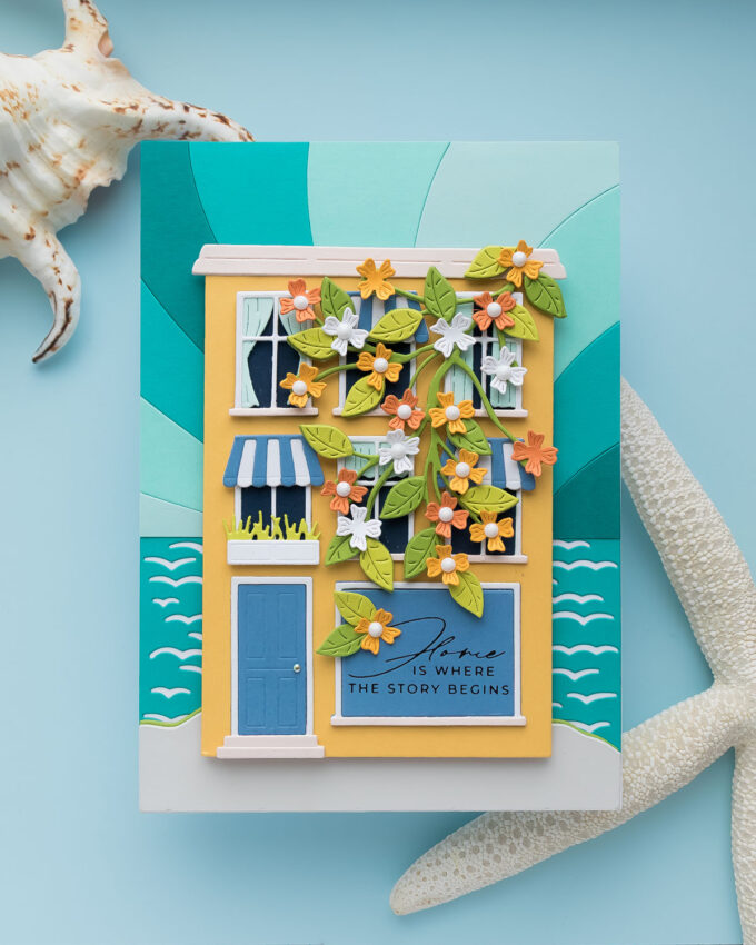 Spellbinders | Rectangular Window House Card with Curtains and Colorful Background. Video