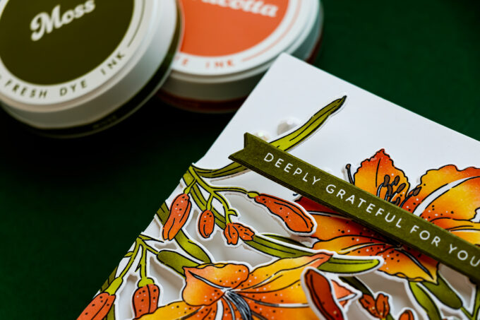 Easy Gatefold Card with Partial Die Cutting | Altenew Leaning Lily. Video + 10% Off Inks!