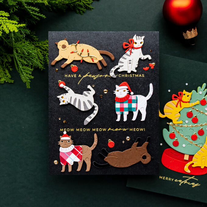 How to Create Adorable Christmas Cat Cards with the Spellbinders Christmas Cats Dies