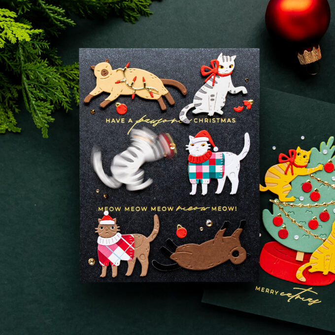 How to Create Adorable Christmas Cat Cards with the Spellbinders Christmas Cats Dies