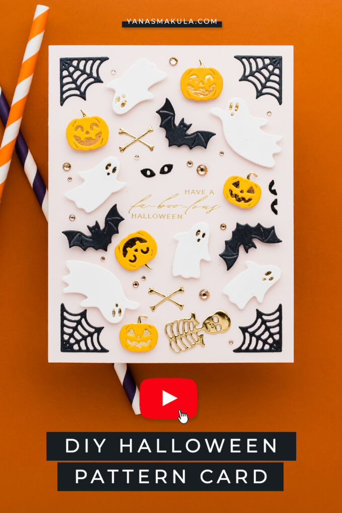 Halloween pattern card made with Spellbinders Halloween City Holiday Decoration Dies