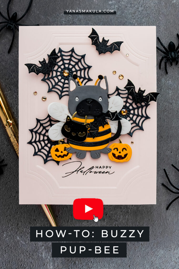 Spellbinders Exclusive Buzzy Pup Bee Halloween handmade card