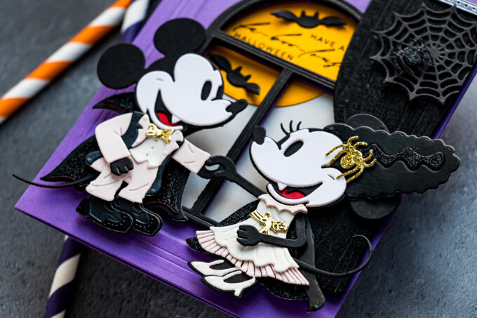 Handmade Halloween Window Card with Spellbinders Classic Mouse Costume Party Dies. Video Tutorial by Yana Smakula
