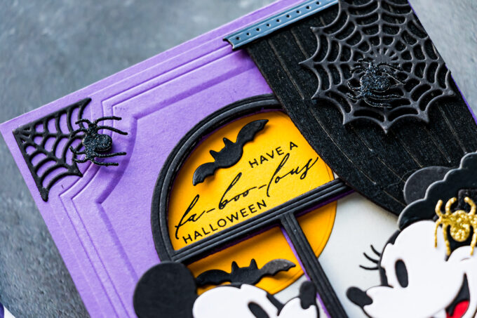Handmade Halloween Window Card with Spellbinders Classic Mouse Costume Party Dies. Video Tutorial by Yana Smakula