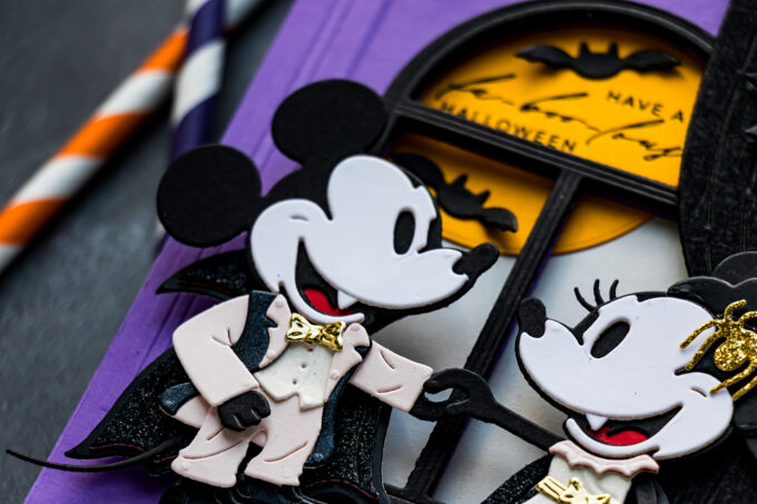 Handmade Halloween Window Card with Spellbinders Classic Mouse Costume Party Dies. Video Tutorial by Yana Smakula