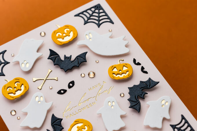Halloween pattern card made with Spellbinders Halloween City Holiday Decoration Dies