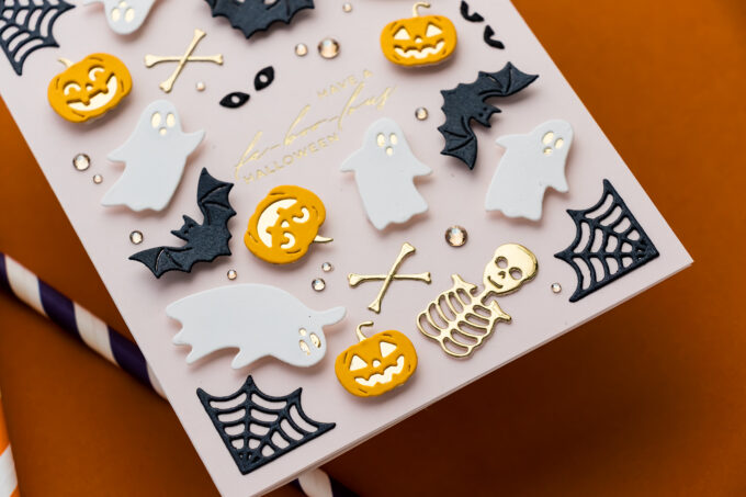 Halloween pattern card made with Spellbinders Halloween City Holiday Decoration Dies