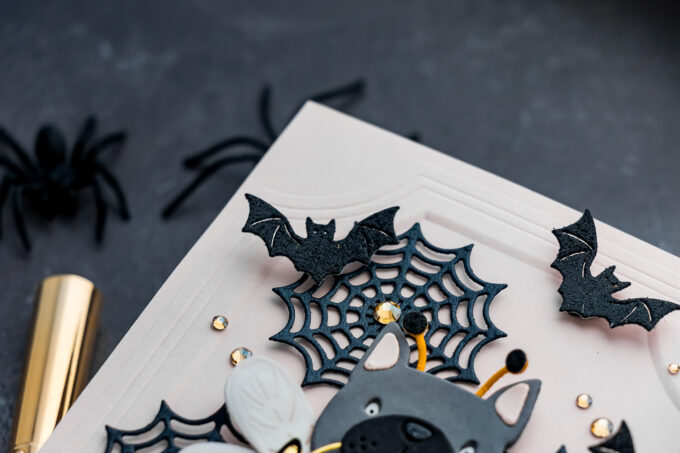 Spellbinders Exclusive Buzzy Pup Bee Halloween handmade card