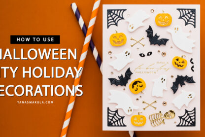 Halloween pattern card made with Spellbinders Halloween City Holiday Decoration Dies