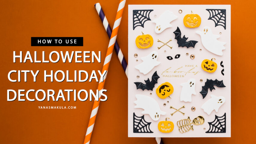 Halloween pattern card made with Spellbinders Halloween City Holiday Decoration Dies