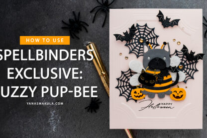 Spellbinders Exclusive Buzzy Pup Bee Halloween handmade card