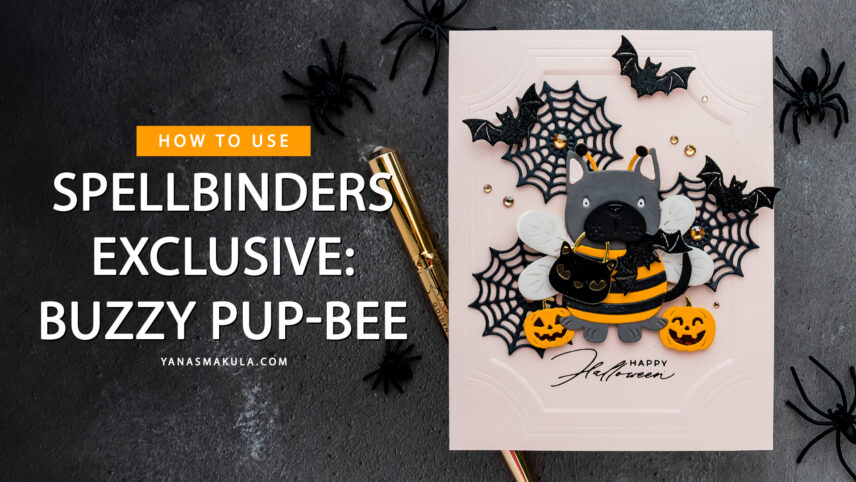 Spellbinders Exclusive Buzzy Pup Bee Halloween handmade card