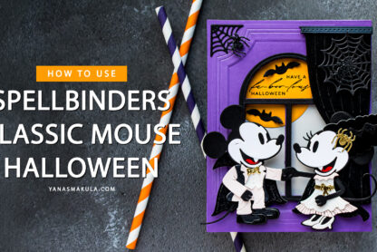 Handmade Halloween Window Card with Spellbinders Classic Mouse Costume Party Dies. Video Tutorial by Yana Smakula