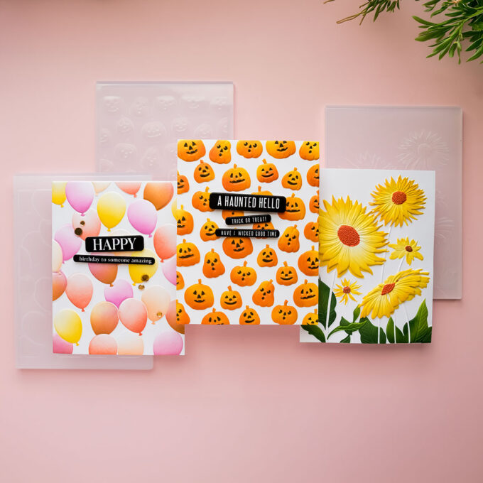 STAMPTEMBER! Add Color Before Embossing! 3D Embossing Folders + Coordinating Stencils. Video
