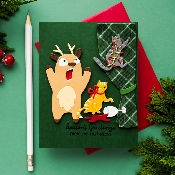 Card 4 - Christmas Cats Creating Holiday Mayhem
