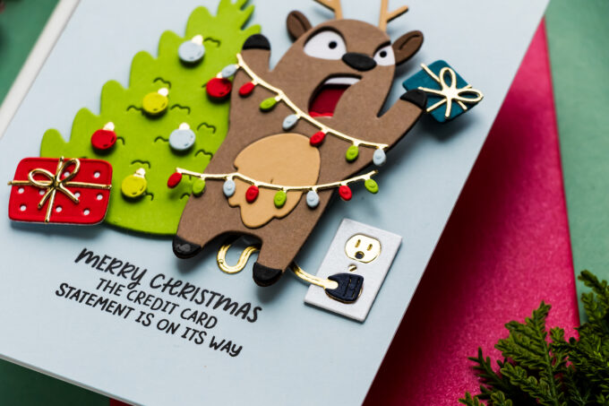 Card 3 - Frazzled Reindeer and Christmas Tree