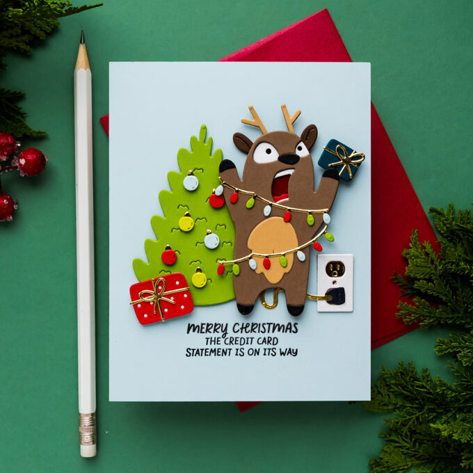 Card 3 - Frazzled Reindeer and Christmas Tree