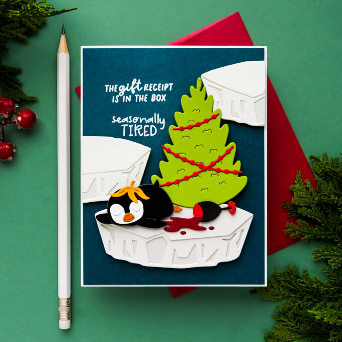 Card 1 - Seasonally Tired Penguin Christmas Card