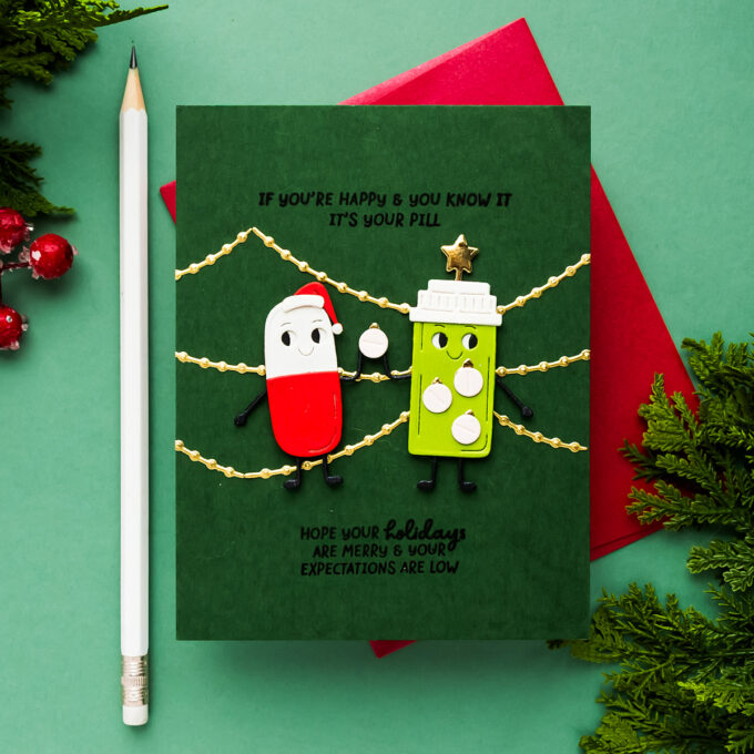 Card 5 - Christmas Pill Bottle Card