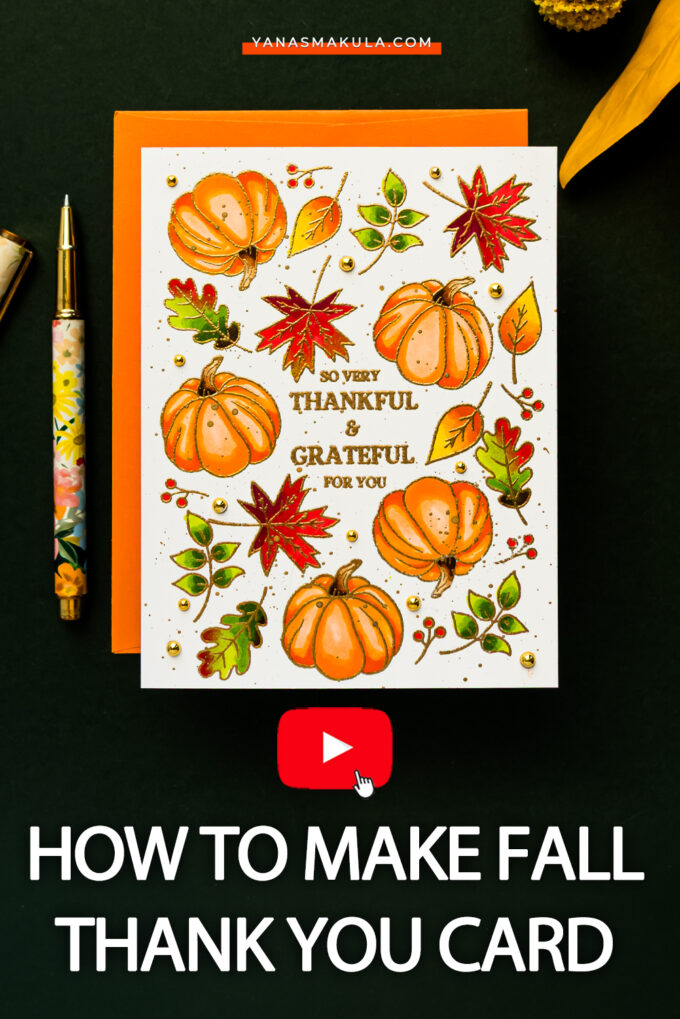 Black Ink vs Gold Heat Embossing on Fall Thank You Cards