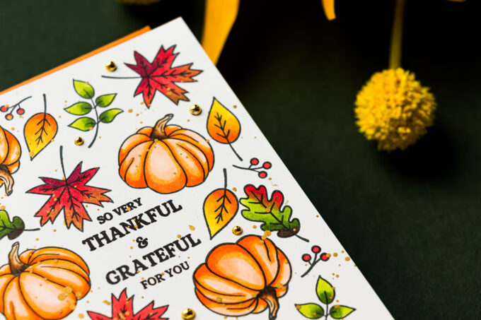 Black Ink vs Gold Heat Embossing on Fall Thank You Cards