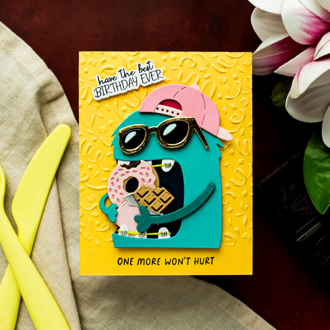 5 Monster Birthday Card Ideas with the Spellbinders Snack Goals Collection