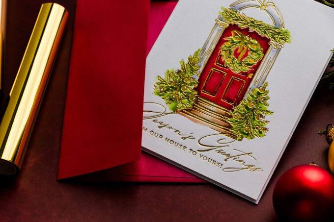 Easy Foiled Christmas Card to Mass Produce and Mail