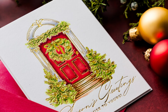 Easy Foiled Christmas Card to Mass Produce and Mail