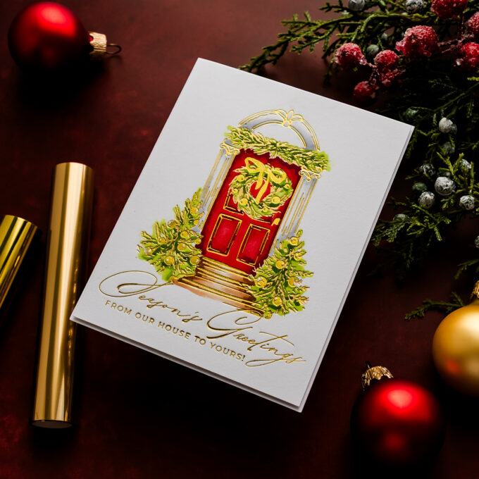 Easy Foiled Christmas Card to Mass Produce and Mail