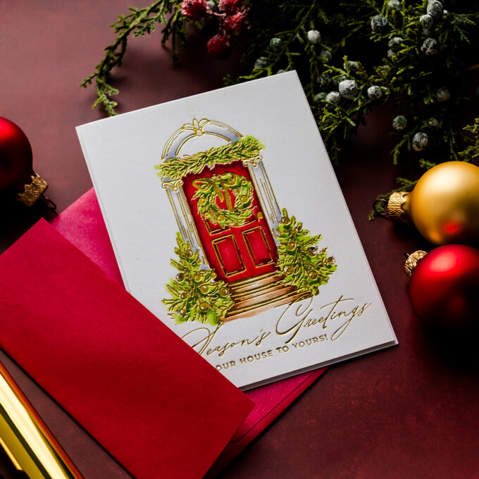 Easy Foiled Christmas Card to Mass Produce and Mail