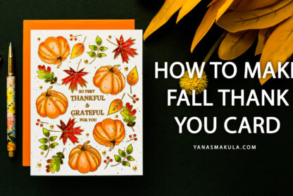 Black Ink vs Gold Heat Embossing on Fall Thank You Cards