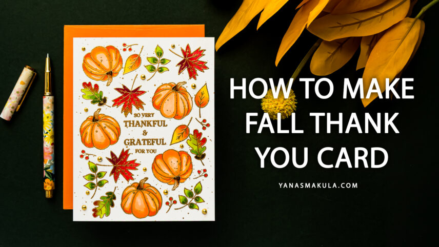 Black Ink vs Gold Heat Embossing on Fall Thank You Cards
