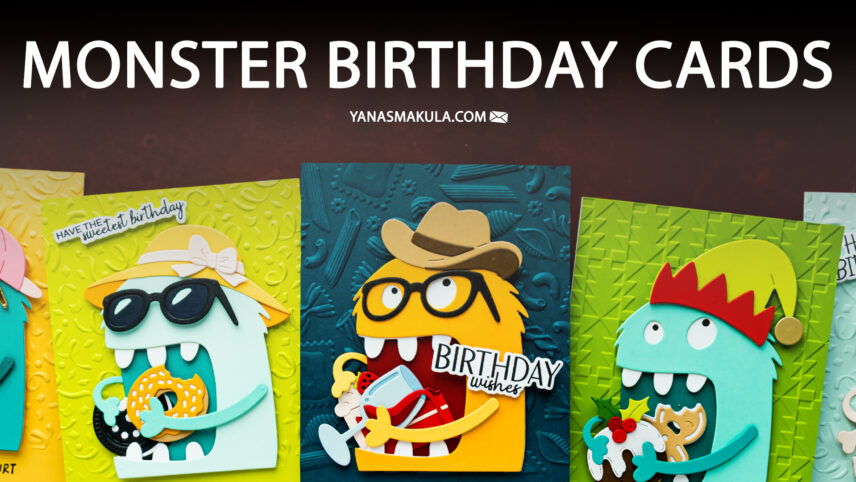 5 Monster Birthday Card Ideas with the Spellbinders Snack Goals Collection